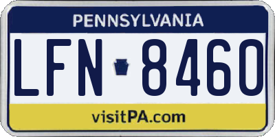 PA license plate LFN8460