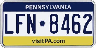 PA license plate LFN8462