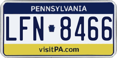 PA license plate LFN8466
