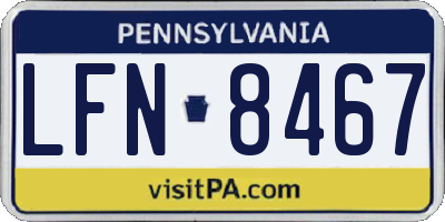 PA license plate LFN8467
