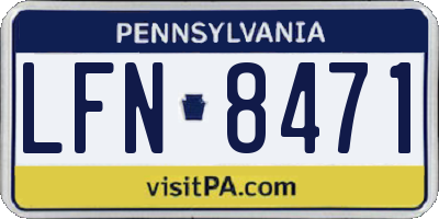 PA license plate LFN8471