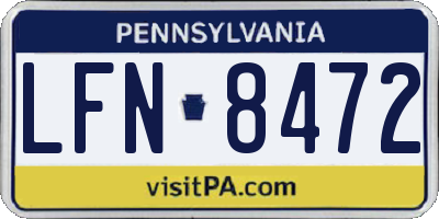 PA license plate LFN8472