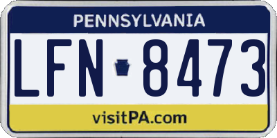 PA license plate LFN8473