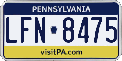 PA license plate LFN8475