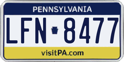 PA license plate LFN8477