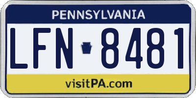 PA license plate LFN8481