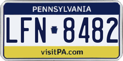 PA license plate LFN8482
