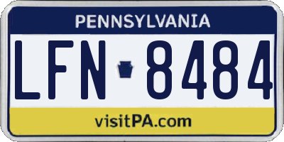 PA license plate LFN8484