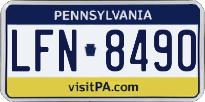 PA license plate LFN8490
