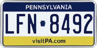 PA license plate LFN8492