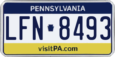 PA license plate LFN8493