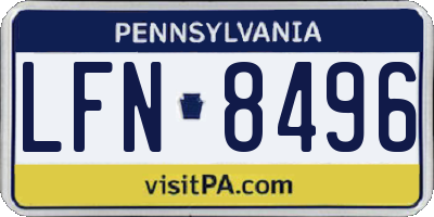 PA license plate LFN8496