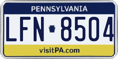 PA license plate LFN8504