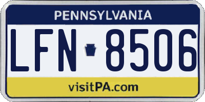 PA license plate LFN8506