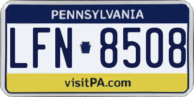 PA license plate LFN8508