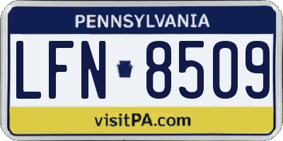 PA license plate LFN8509