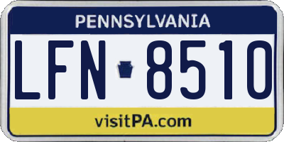 PA license plate LFN8510