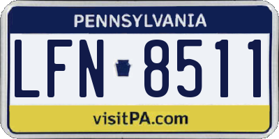 PA license plate LFN8511