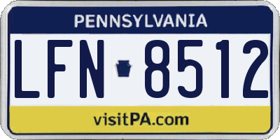 PA license plate LFN8512