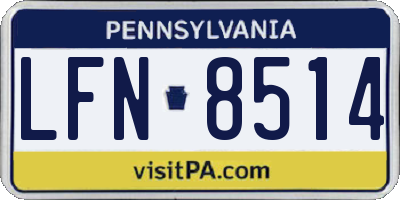 PA license plate LFN8514