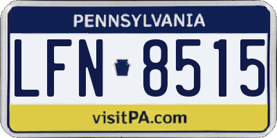 PA license plate LFN8515