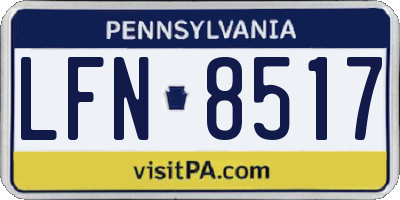 PA license plate LFN8517