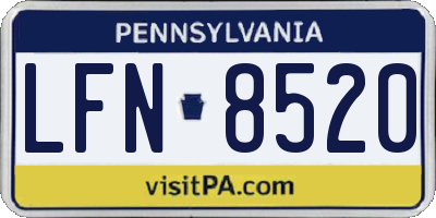 PA license plate LFN8520
