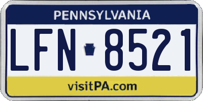PA license plate LFN8521