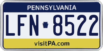 PA license plate LFN8522