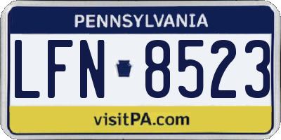 PA license plate LFN8523