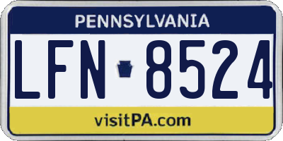 PA license plate LFN8524