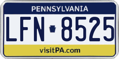 PA license plate LFN8525