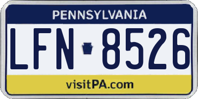 PA license plate LFN8526