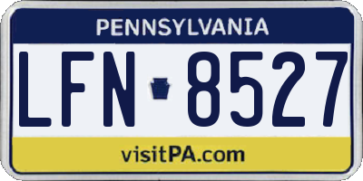 PA license plate LFN8527
