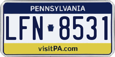PA license plate LFN8531