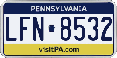 PA license plate LFN8532