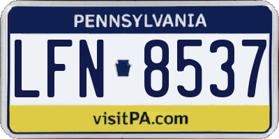 PA license plate LFN8537