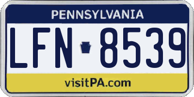PA license plate LFN8539