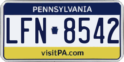 PA license plate LFN8542
