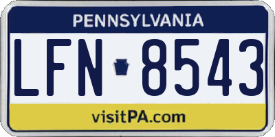 PA license plate LFN8543