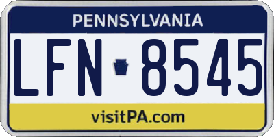 PA license plate LFN8545