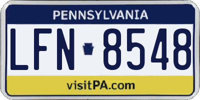 PA license plate LFN8548