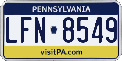 PA license plate LFN8549