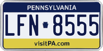 PA license plate LFN8555