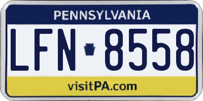 PA license plate LFN8558