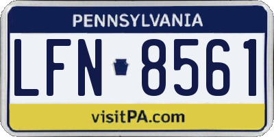 PA license plate LFN8561