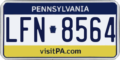 PA license plate LFN8564