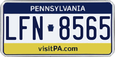 PA license plate LFN8565