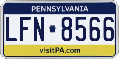 PA license plate LFN8566