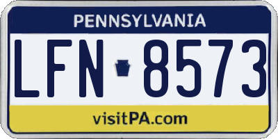 PA license plate LFN8573